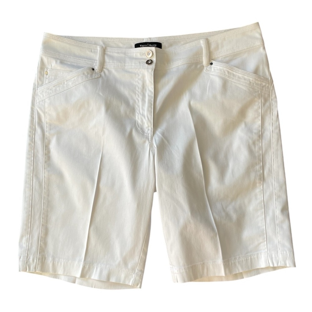 #073, White House black market white Bermuda shorts, size 12